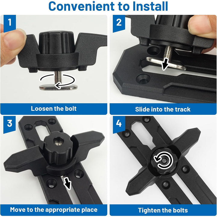 Black kayak track-mount anchor rope cleats, photo 3