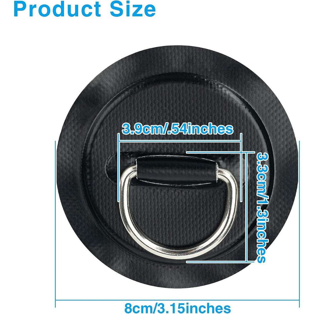 Black paddle board D-ring patch and bungee kit, photo 2