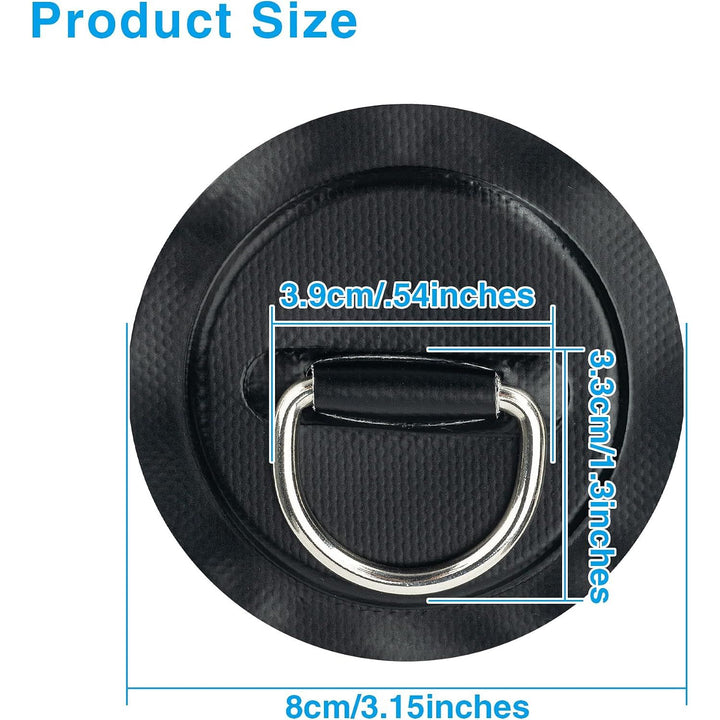 Black paddle board D-ring patch and bungee kit, photo 2