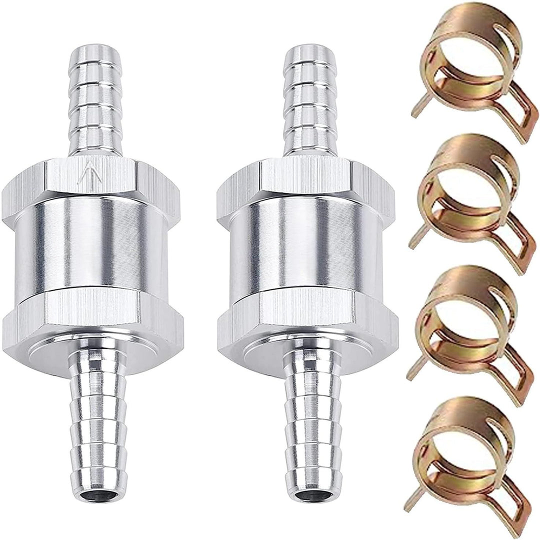 5 mm aluminum fuel check valves and clamps, view 1