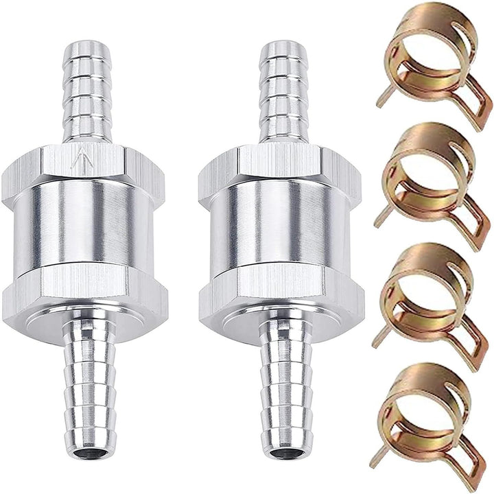 5 mm aluminum fuel check valves and clamps, view 1