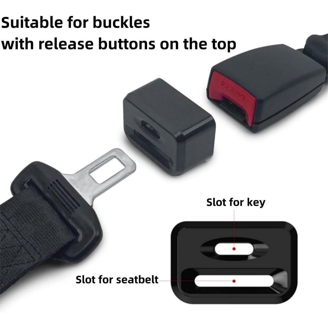 Black seat-buckle guard covers, view 3