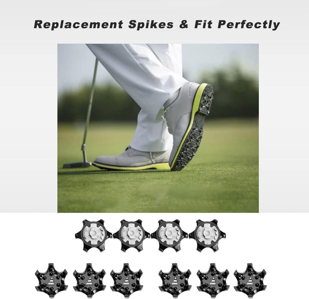 16 Black Soft Replacement Golf Shoe Spikes, view 3