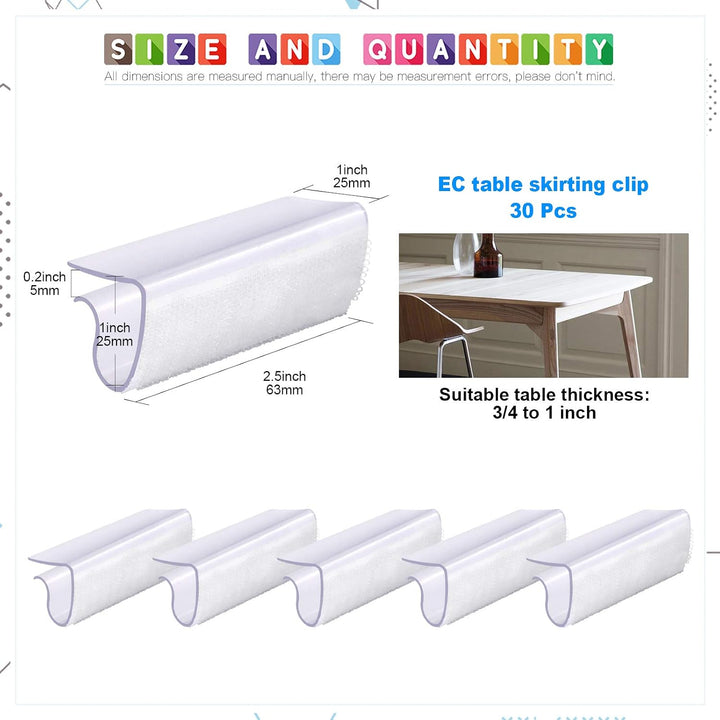 30 nylon tablecloth clips for 3/4 to 1 inch tables, image 2