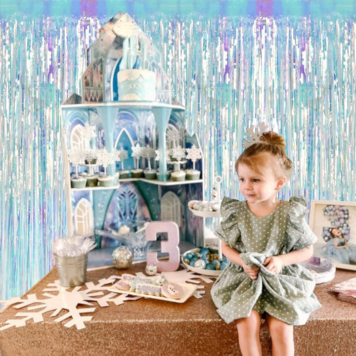 Iridescent purple birthday backdrop example