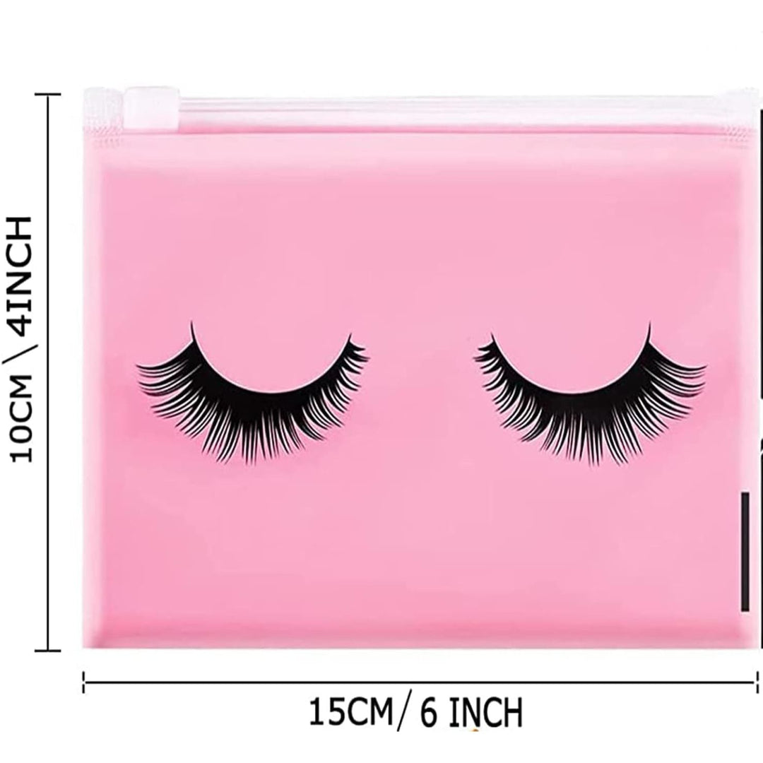 Eyelash zipper pouch dimensions: approximately 6 by 4 inches