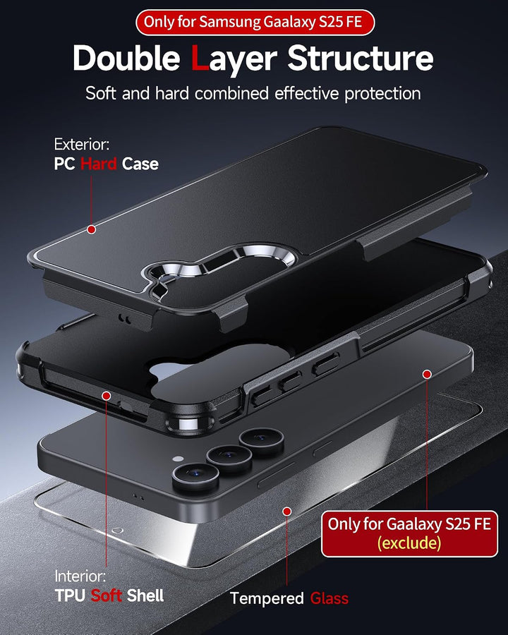 Black double-layer S25 FE case, view 4