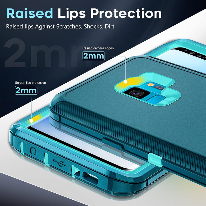 Teal blue three-layer S9 case, view 4