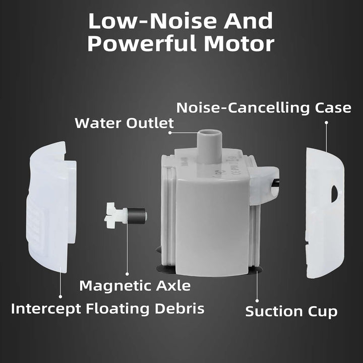 SMA-800 side-suction USB cat fountain replacement pump, view 4