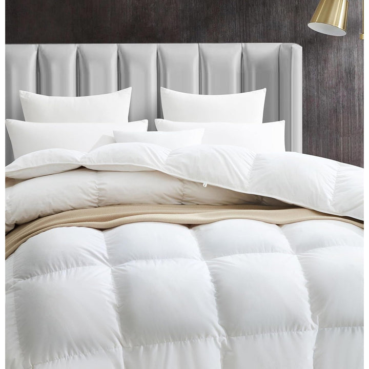 White all-season California king feather down duvet, view 2