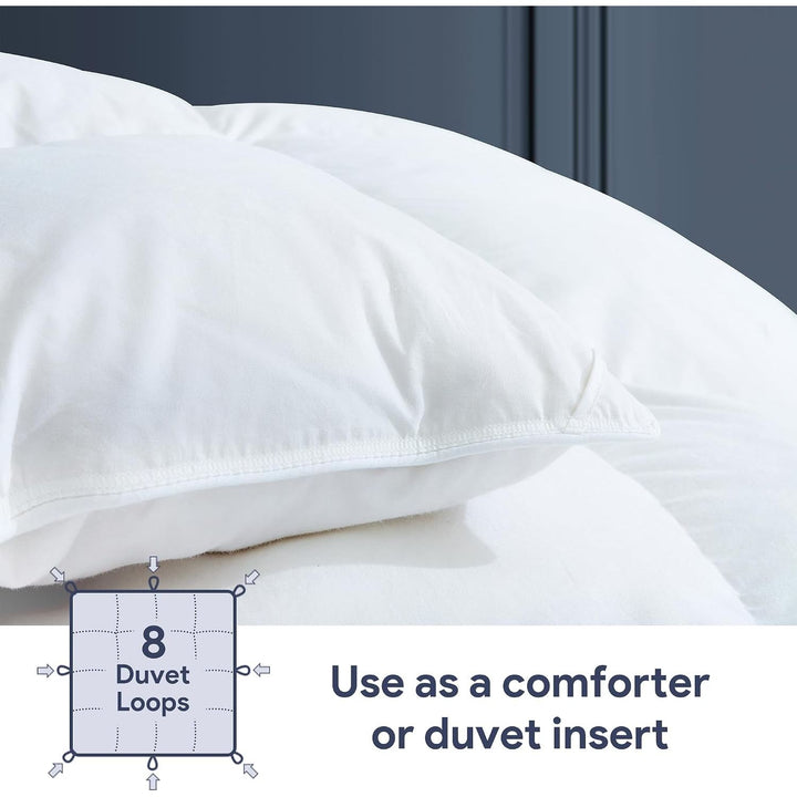 White all-season California king feather down duvet, view 3