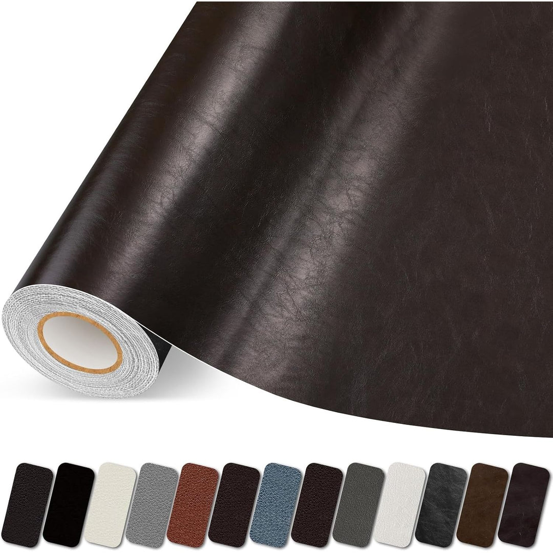 Glossy dark brown self-adhesive repair tape roll, 3.5 × 79 inches
