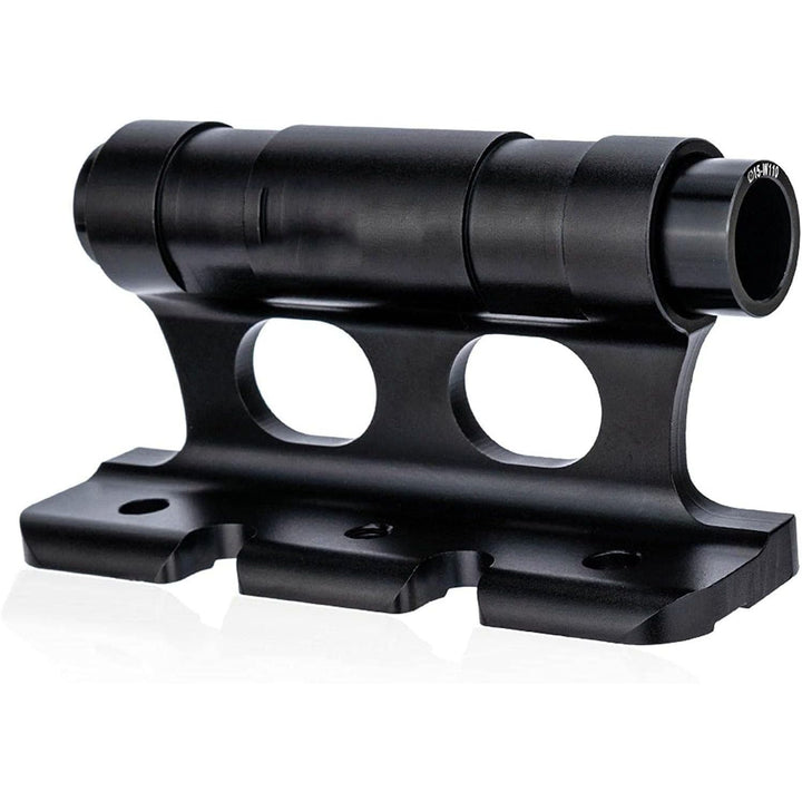 close-up of black aluminum bicycle fork mount