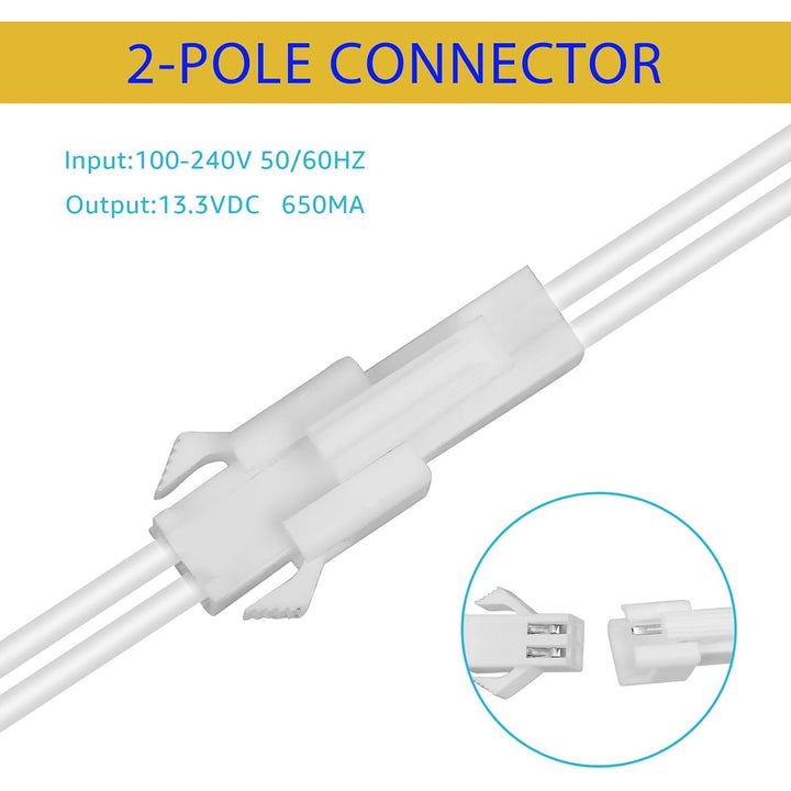 Two-pole charger connector and power specifications