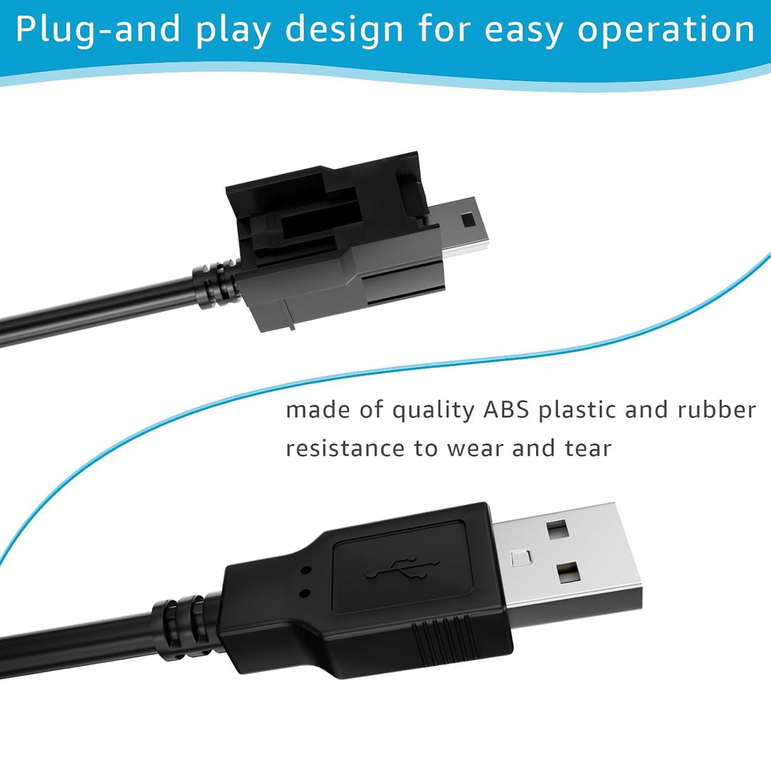 Close-up of 404032 USB and diagnostic interface plugs
