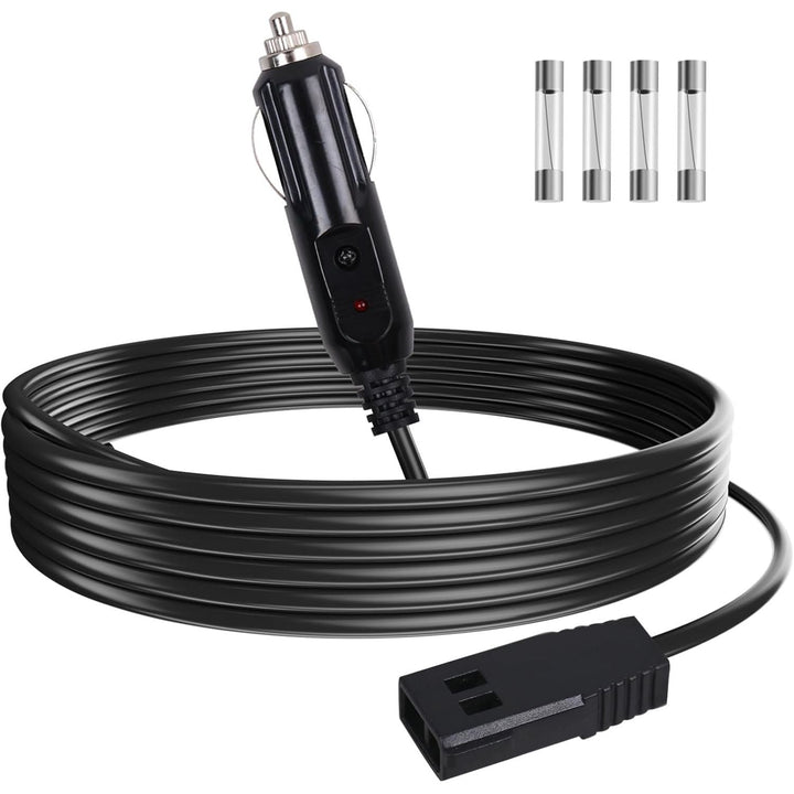 Black 12V vehicle power cord with fish finder connector