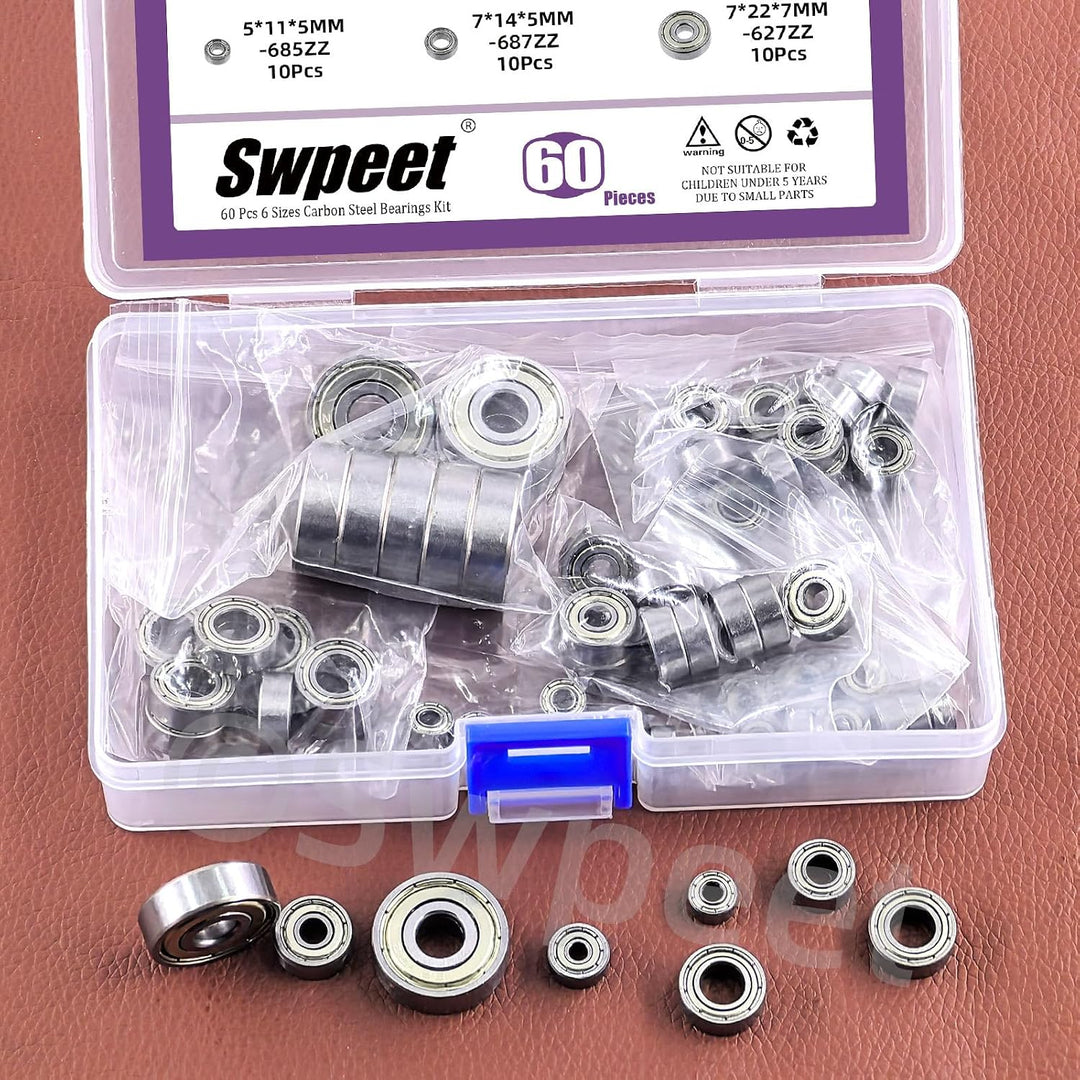 Bearings packaged in clear organizer case