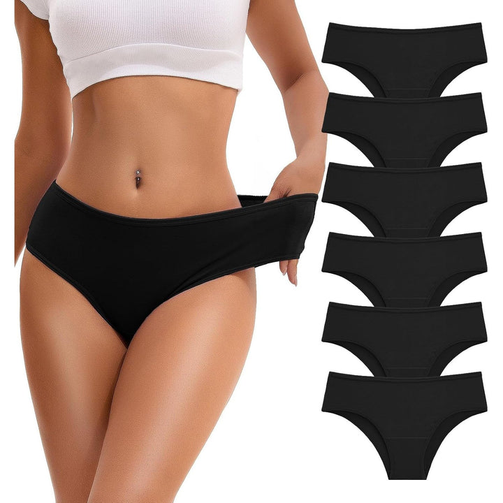 Black six-pack cheeky hipster underwear