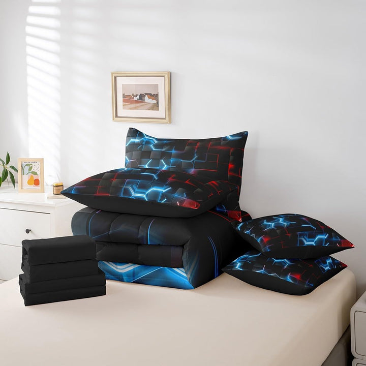 Folded honeycomb bedding set contents