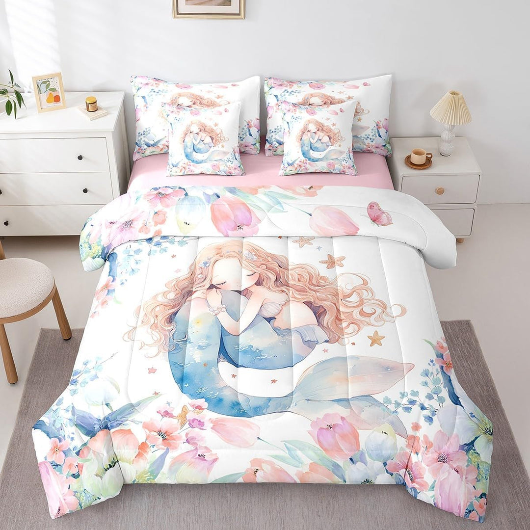 Mermaid comforter and pillow covers, alternate view