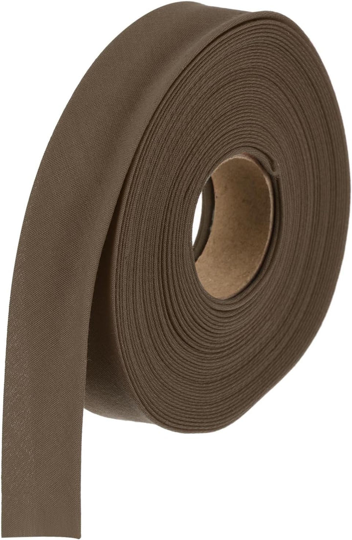 Brown 1-inch double-fold bias tape roll, 10 yards