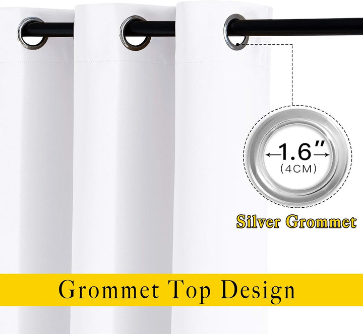 Silver grommet and pure white fabric detail