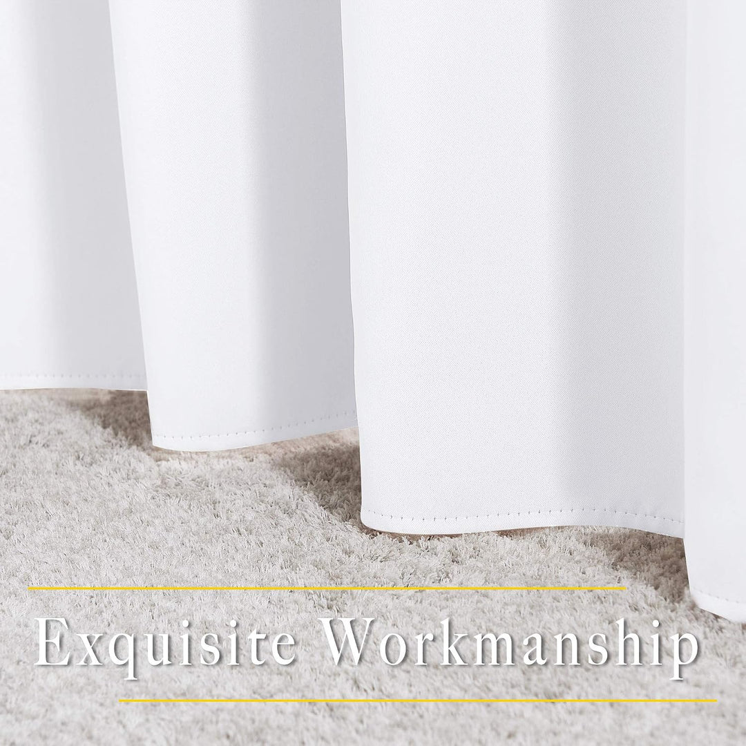 White curtain hem and stitching detail