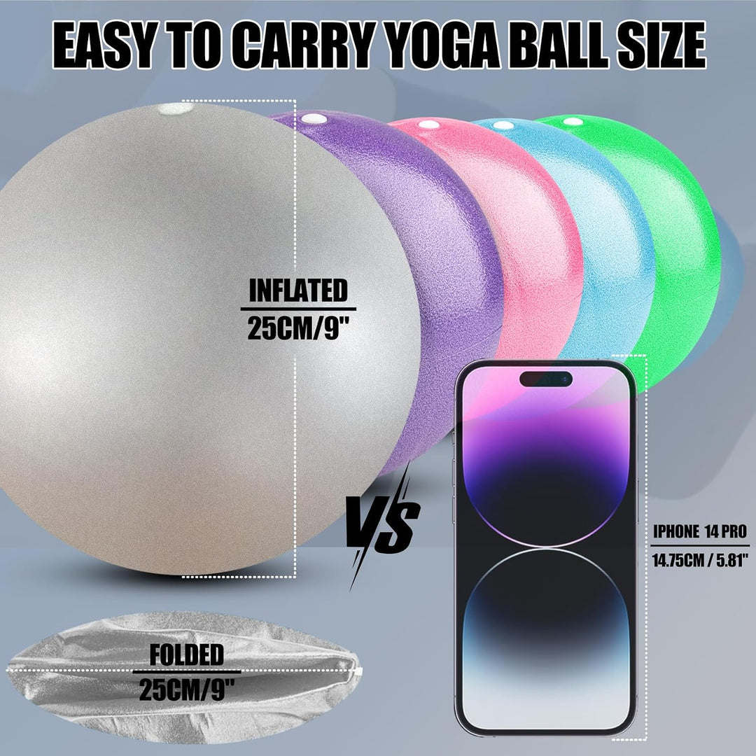 Silver 9-inch mini Pilates ball, product view 5