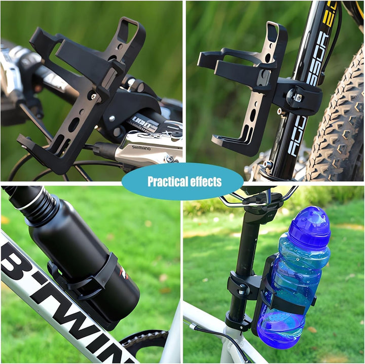 Black 360-degree rotating bike bottle holders, pair, view 4