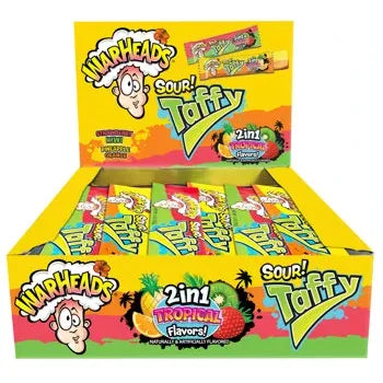 Warheads Taffy Bar 2-In-1 Tropical 1.49oz X 24 Units