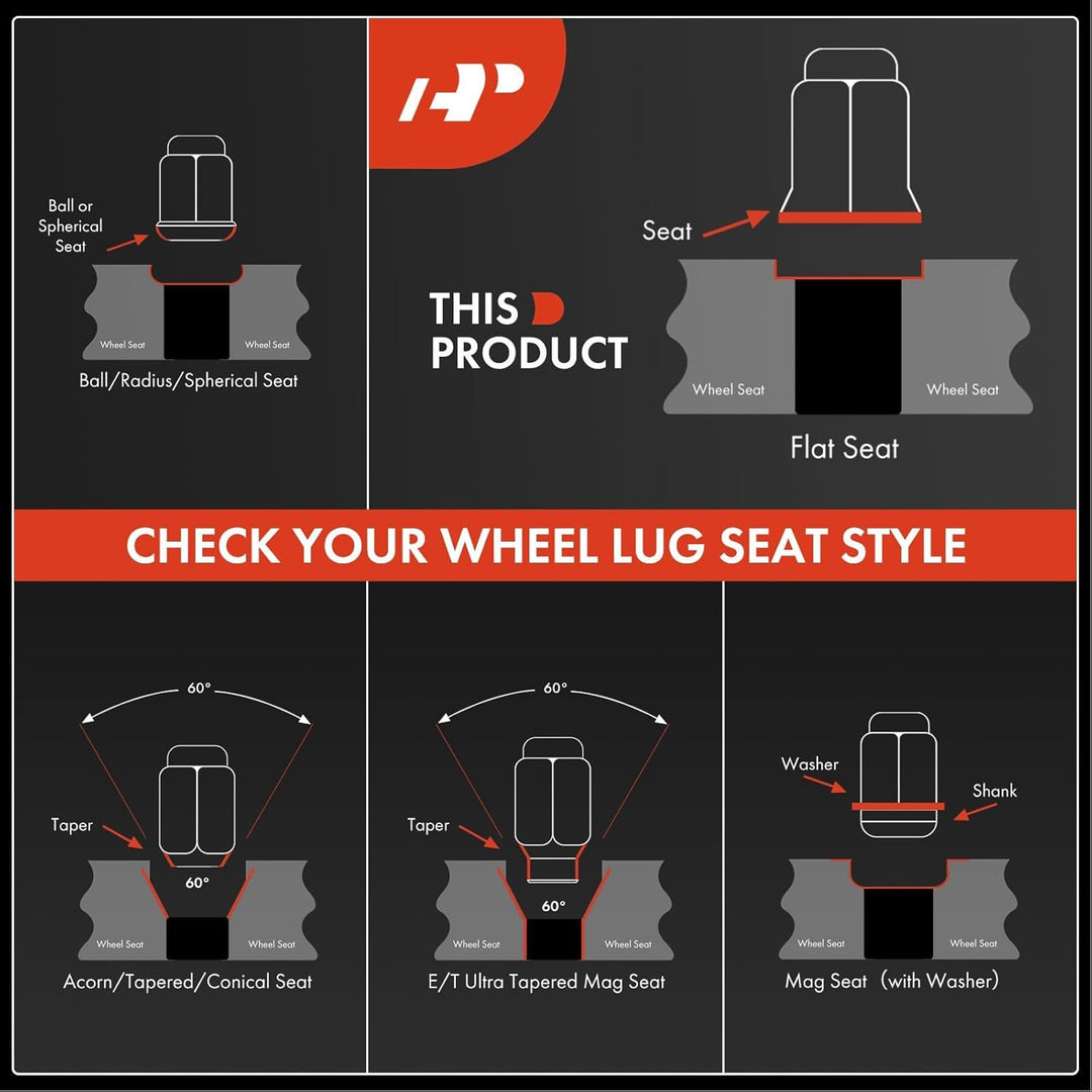 A - Premium (16 - PC) M10 x 1.25 Wheel Lug Nut Compatible with Arctic Cat, Can - Am, Kawasaki, Suzuki, Yamaha (Not YXZ 1000R), Honda, Polaris, Bombardier, KTM & Kymco ATV Models, Front & Rear - Just Closeouts Canada Inc.