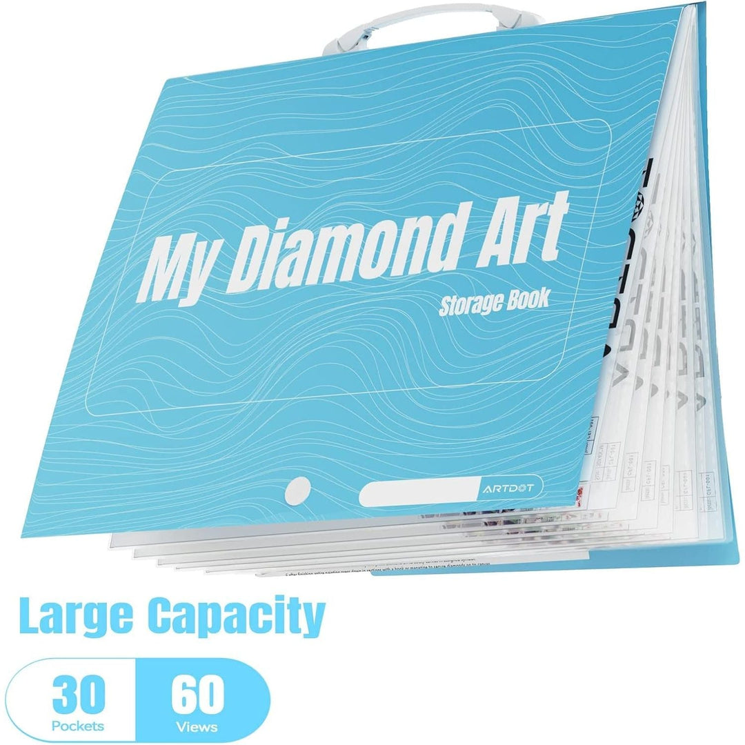 A2 Storage Book for Diamond Painting Kits, Diamond Art Portfolio Folder for Diamond Painting Accessories with 30 Pocket Slevees Protectors (16.4x22inches) - Just Closeouts Canada Inc.