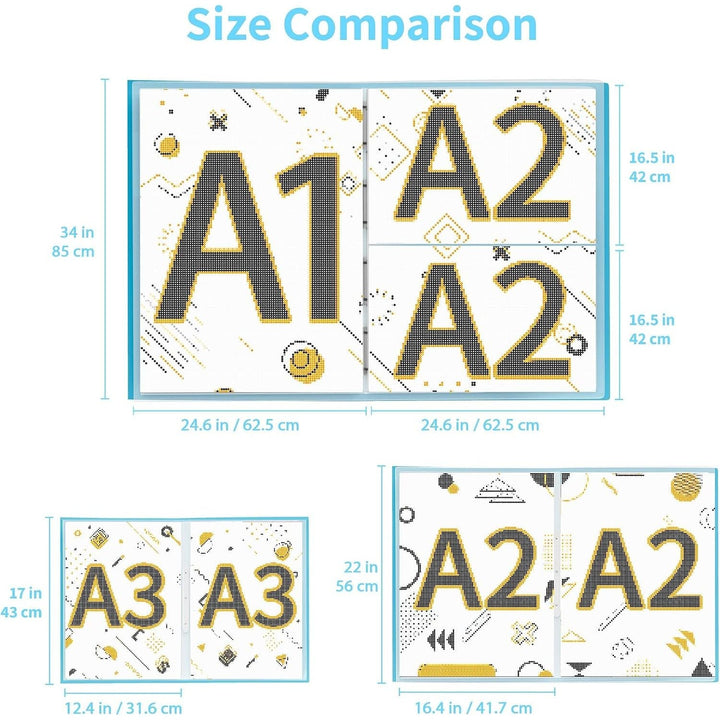 A2 Storage Book for Diamond Painting Kits, Diamond Art Portfolio Folder for Diamond Painting Accessories with 30 Pocket Slevees Protectors (16.4x22inches) - Just Closeouts Canada Inc.