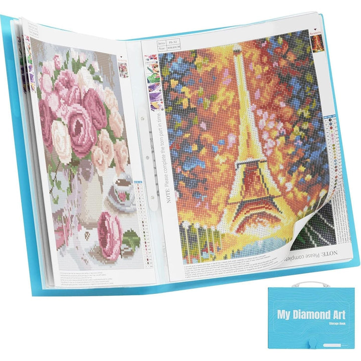 A2 Storage Book for Diamond Painting Kits, Diamond Art Portfolio Folder for Diamond Painting Accessories with 30 Pocket Slevees Protectors (16.4x22inches) - Just Closeouts Canada Inc.