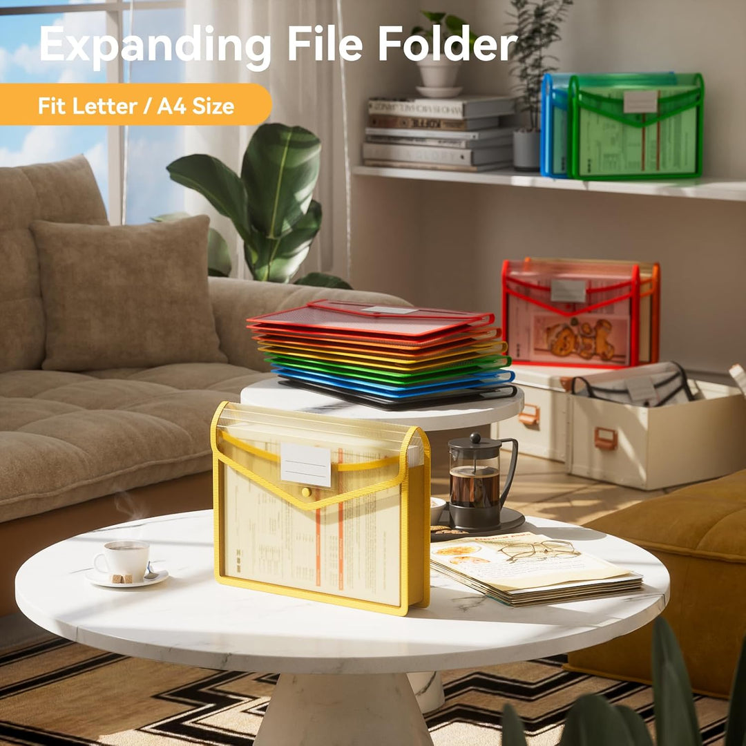 ABC life Plastic File Folder Poly Envelopes Expanding File Wallet Docu ...