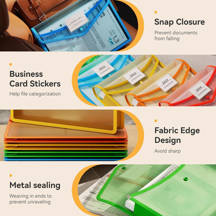 ABC life Plastic File Folder Poly Envelopes Expanding File Wallet Docu ...