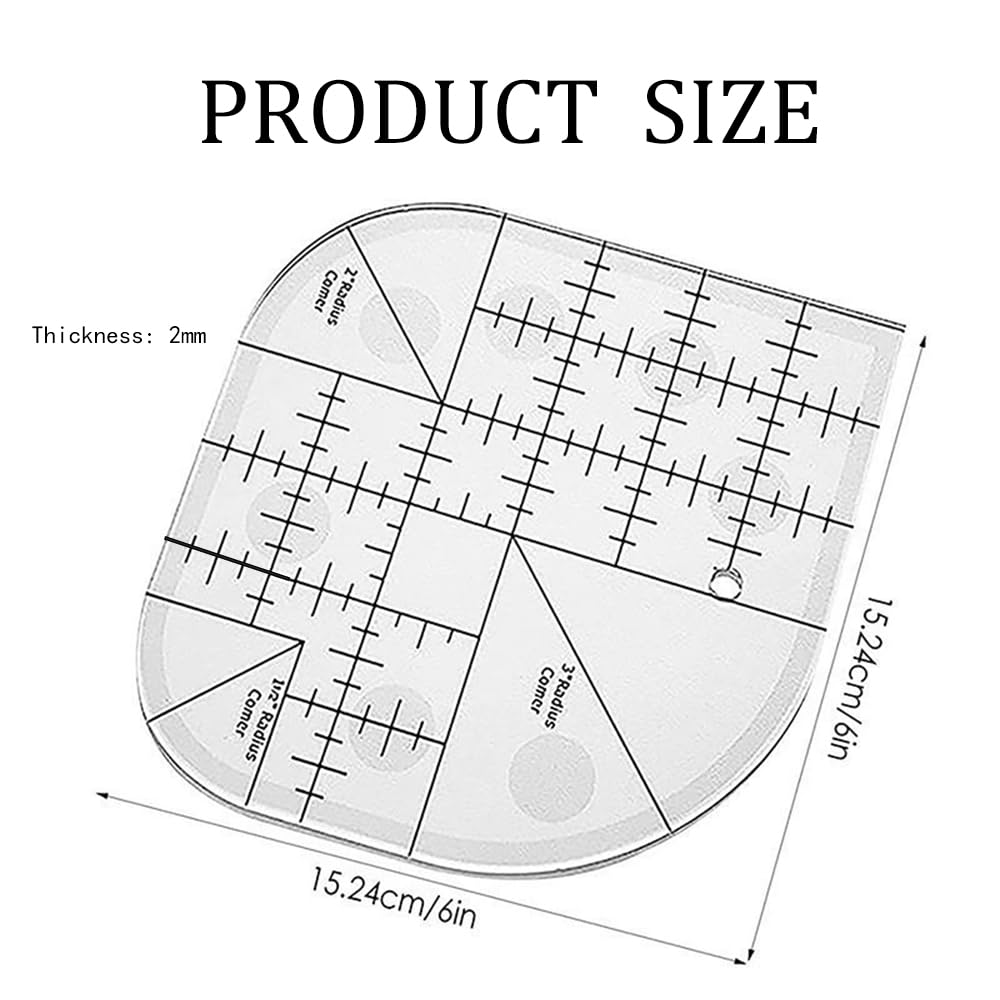 6 inch acrylic quilting ruler dimensions and thickness