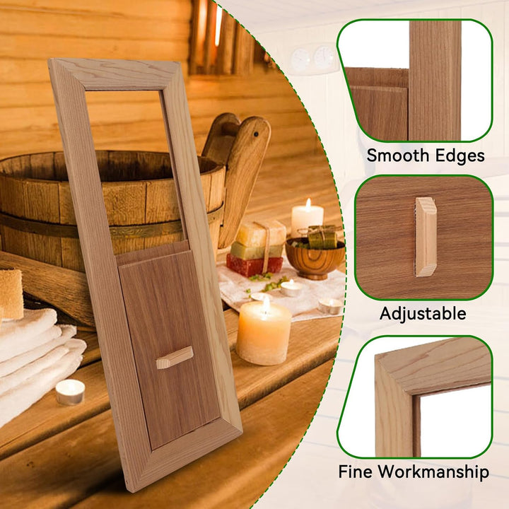 Adjustable Cedar Sauna Vent Panel, 34.1 × 12.9 cm - Just Closeouts Canada Inc.X003VDXKLP