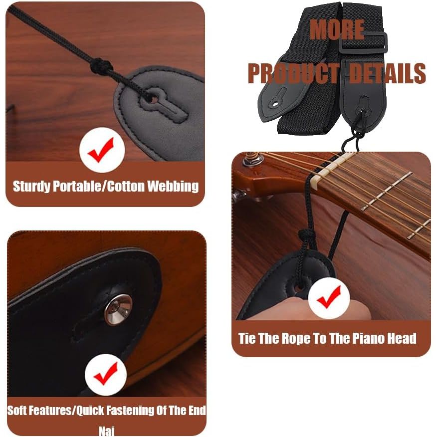 Adjustable Guitar Straps, Black and Khaki, 2-Pack - Just Closeouts Canada Inc.X004GEUO49