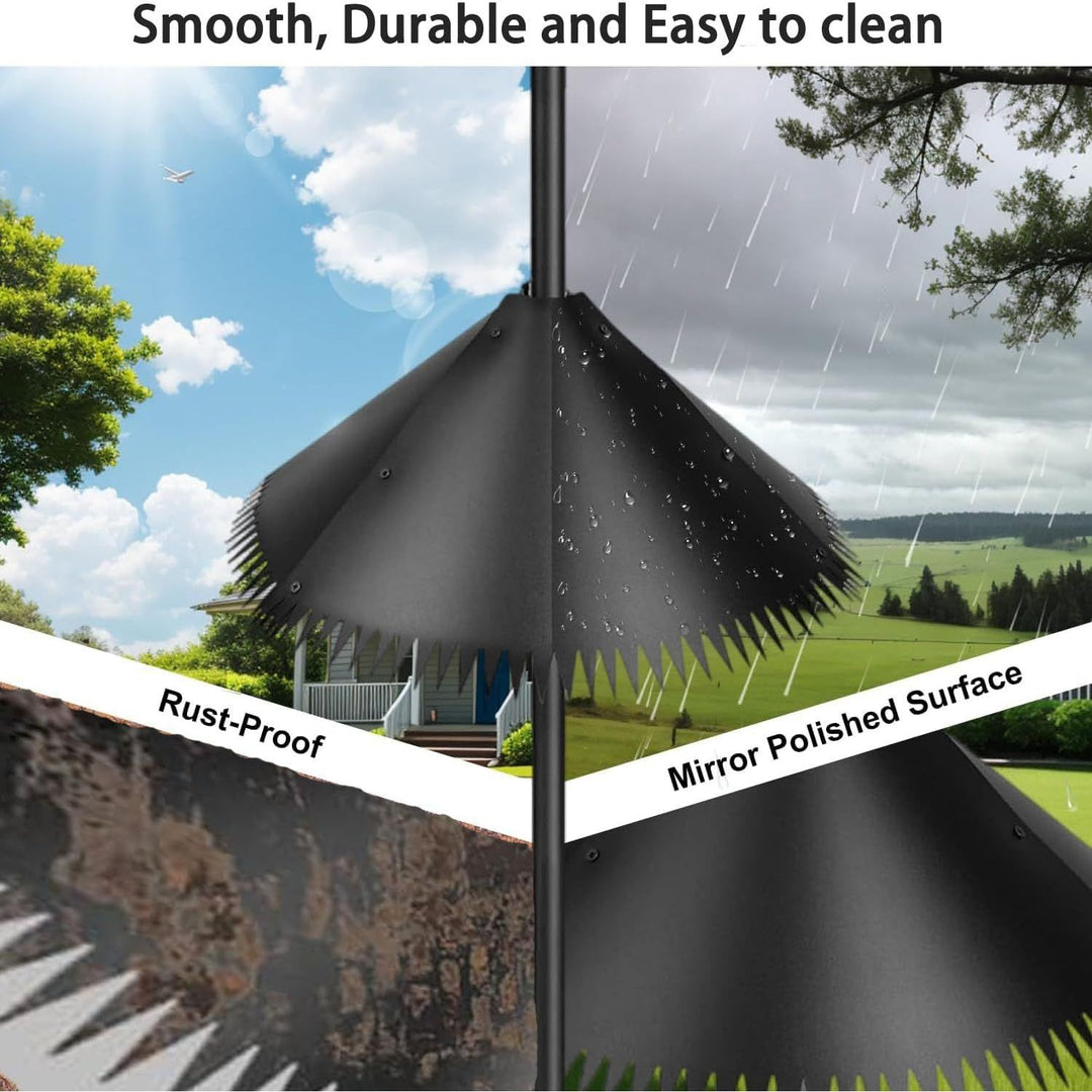 Adjustable Squirrel Baffle for Bird Feeder Pole - Weatherproof & Lightweight Guard to Protect Bird Seed from Squirrels? Outdoor Garden Wildlife Deterrent Accessories (19inch) - Just Closeouts Canada Inc.