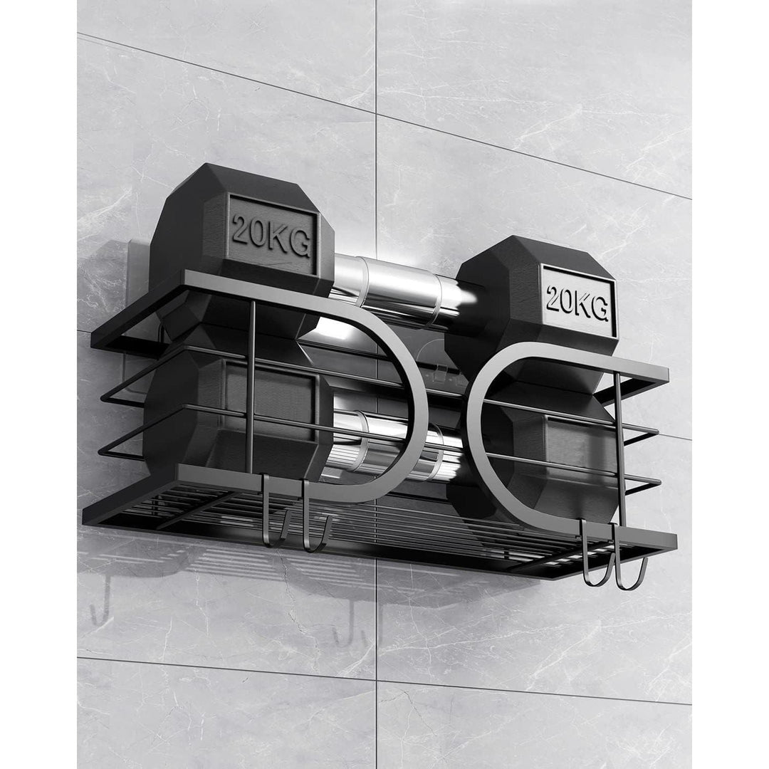 Adurei Shower Caddy No Drilling Wall Mounted SUS304 Stainless Steel Adhesive Large Capacity Shower Organizer for Bathroom Storage Shelf - 2 Pack (Black) - Just Closeouts Canada Inc.