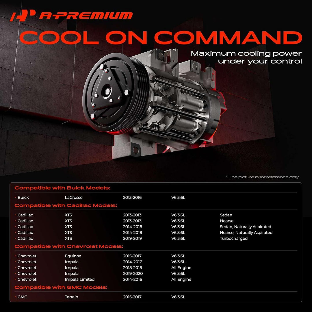 Air Conditioner AC Compressor Clutch Kit Compatible with Chevrolet Equinox 2016-2017, Impala 2014-2020, Impala Limited 2014 & GMC Terrain 2015-2017 & Buick LaCrosse 2013-2016 & Cadillac XTS - Just Closeouts Canada Inc.