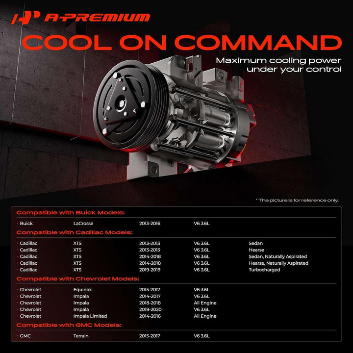 Air Conditioner AC Compressor Clutch Kit Compatible with Chevrolet Equinox 2016-2017, Impala 2014-2020, Impala Limited 2014 & GMC Terrain 2015-2017 & Buick LaCrosse 2013-2016 & Cadillac XTS - Just Closeouts Canada Inc.