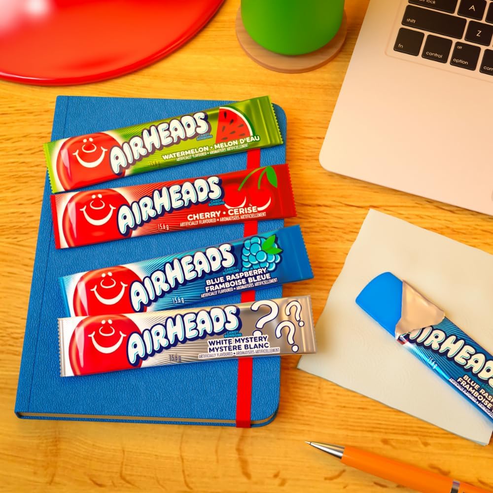 Airheads Candy Individually Wrapped Bars - White Mystery Flavour - Bulk Pack of 36 - Just Closeouts Canada Inc.