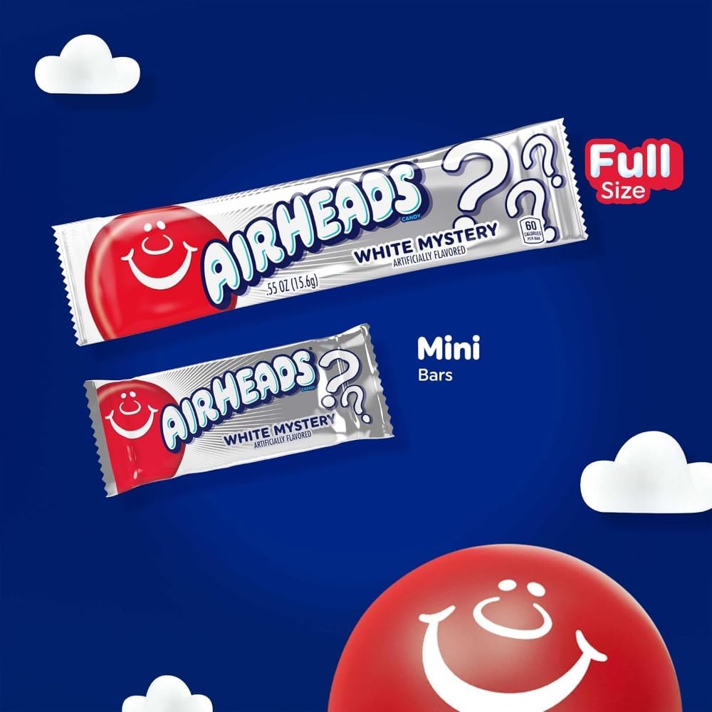 Airheads Candy Individually Wrapped Bars - White Mystery Flavour - Bulk Pack of 36 - Just Closeouts Canada Inc.