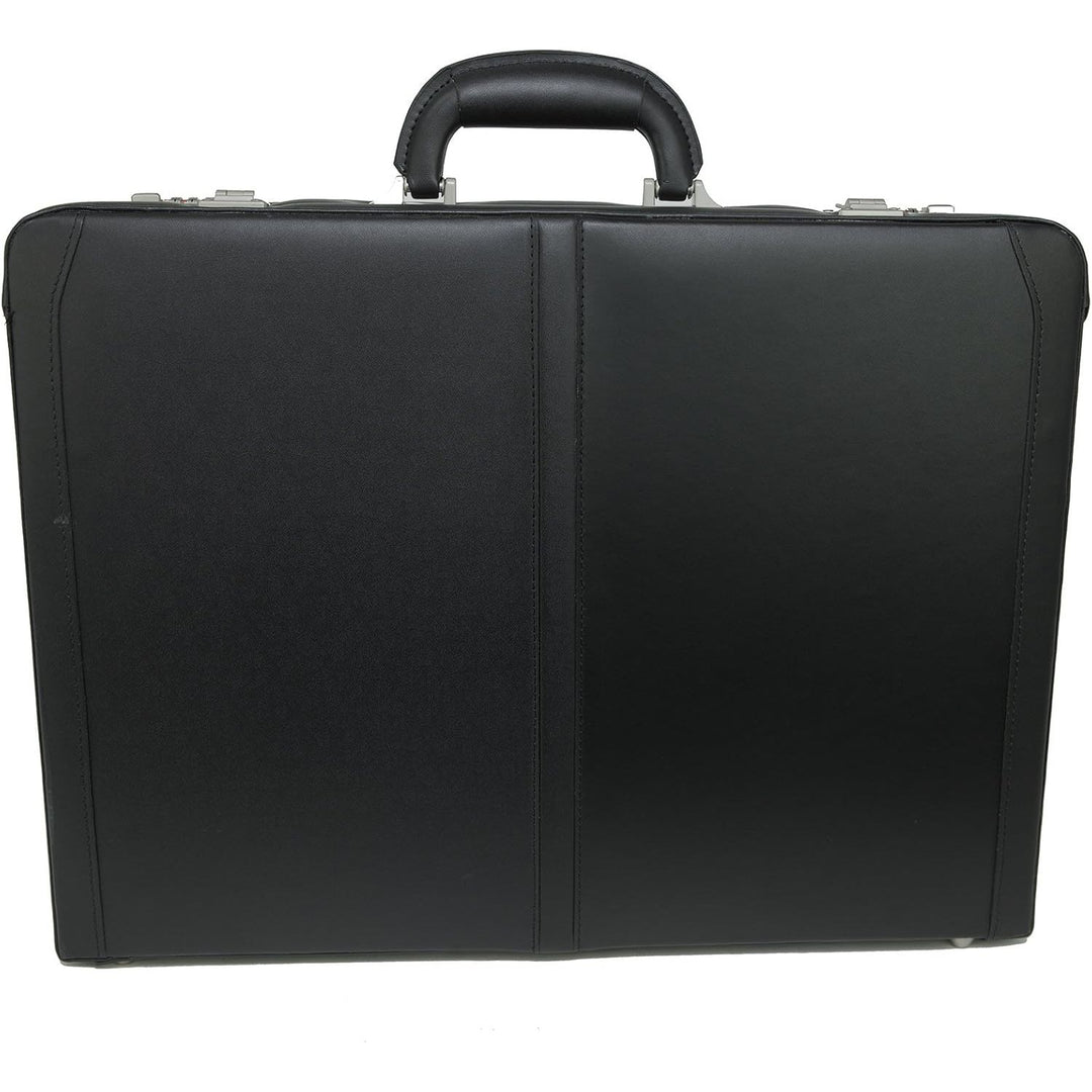 Alpine Swiss Mens Briefcase | Expandable Genuine Leather Attache Briefcase For Men | Dual Combination Lock Business Case - Just Closeouts Canada Inc.