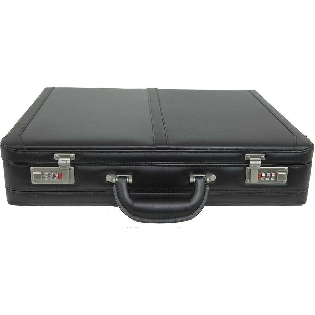 Alpine Swiss Mens Briefcase | Expandable Genuine Leather Attache Briefcase For Men | Dual Combination Lock Business Case - Just Closeouts Canada Inc.