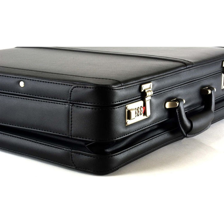 Alpine Swiss Mens Briefcase | Expandable Genuine Leather Attache Briefcase For Men | Dual Combination Lock Business Case - Just Closeouts Canada Inc.
