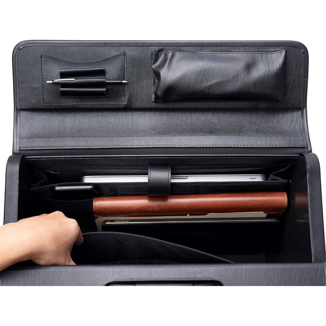 Alpine Swiss Rolling 17" Laptop Briefcase on Wheels Attache Lawyers Case Legal Size Black - Just Closeouts Canada Inc.