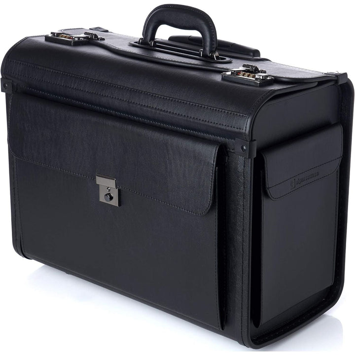 Alpine Swiss Rolling 17" Laptop Briefcase on Wheels Attache Lawyers Case Legal Size Black - Just Closeouts Canada Inc.